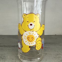 Vintage 1983 Care Bear “Funshine Bear” Pizza Hut Glass. Holds 16 ounces and is 6” tall.  