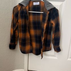 Boys Old Navy Size 8-10 Hooded Flannel
