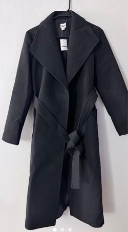 J. Crew Black Wrap Up Long Coat Size 6