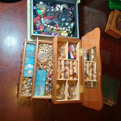 Jewelry Box Lot With Stones