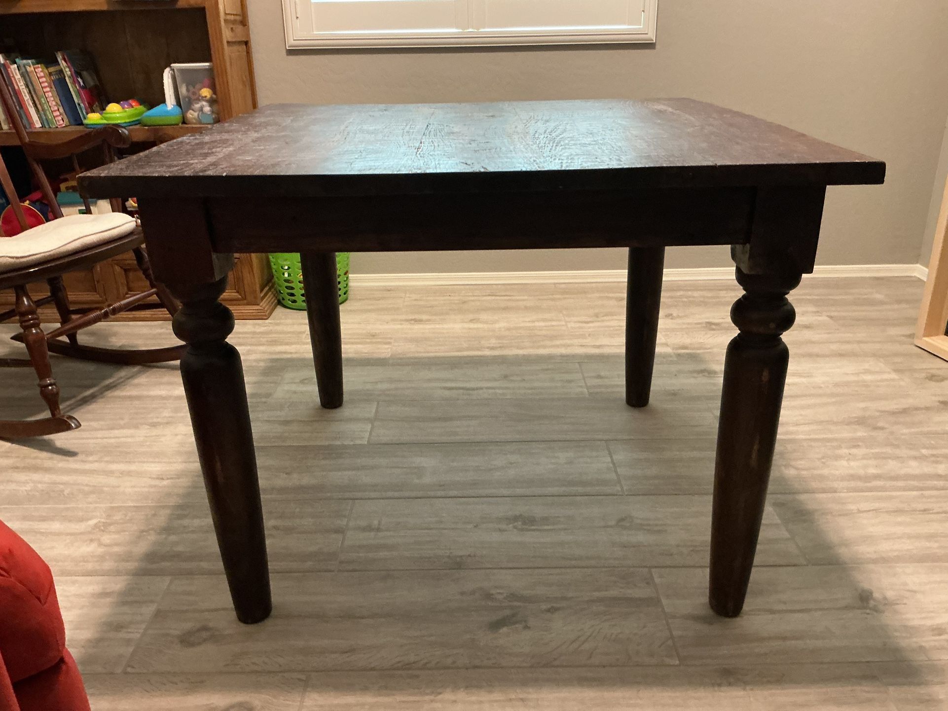 Pier 1   Solid Wood Dining Table  Solid Wood Square Kitchen Table  Solid Wood Puzzle Table   Solid Wood Game Table
