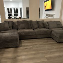 Brand New Modular Corduroy Comfy Fabric Sectional Set 
