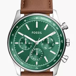 Fossil Sullivan Multifunction Brown Leather Watch Mens