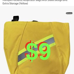 SCBA MASK BAG - Heavy Duty Firefighters Bags with Multiple Pockets| Respirator Bags with Sleek Design and Extra Storage (Yellow)