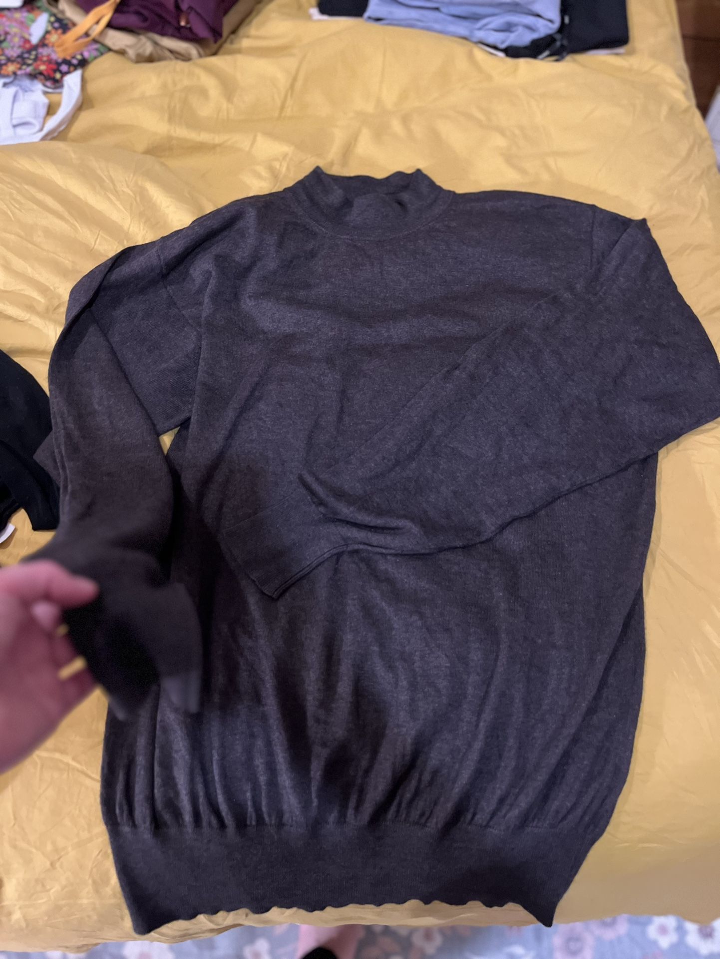 Neiman Marcus Brown Cashmere/silk Blend Sweater Size Large