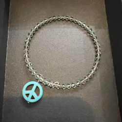 Peace Turquoise And Crystal Bracelet 