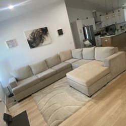Beige Sectional Couch (good Condition)