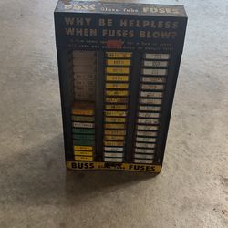 Vintage Buss Glass Tube Fuses Counter Display