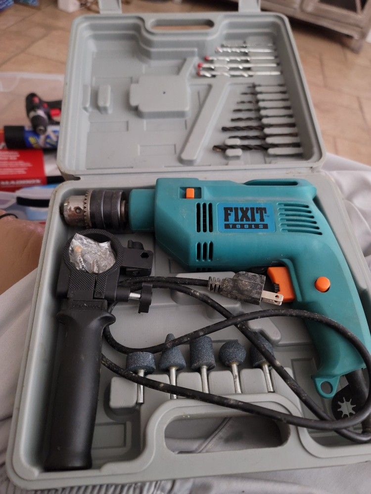 Fixit Fix it Tools Electric Corded Power Impact Drill Model 13 w/ Hard Case