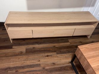 Light Oak TV Stand with Storage