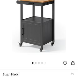 Qsun Kitchen Island Cart on Wheels with Drawer, Storage Cabinet, Shelf and Side Hook, Rolling Kitchen Cart - New In Box