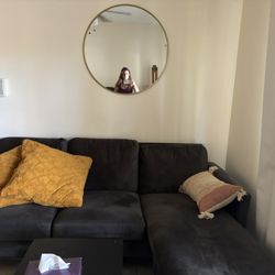 Small Sectional Gray Couch 