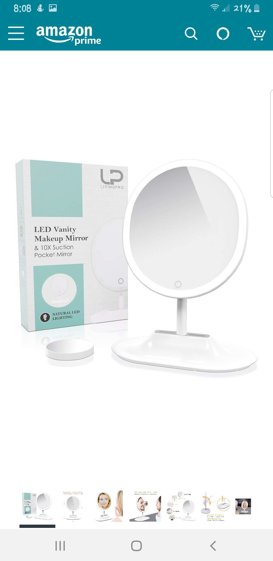 LivingPro Vanity Makeup Mirror with [Upgraded] Anti-Glare LED Lighting Controlled by Dimmable Touch Screen