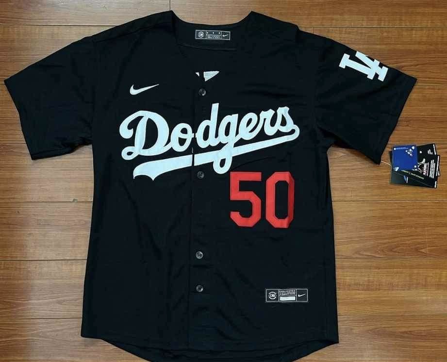 LA Dodgers Black Stitched Jersey For Betts #50 New With Tags Ava all Sizes 
