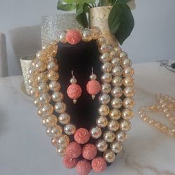 Gorgeous African Beaded Necklace Set