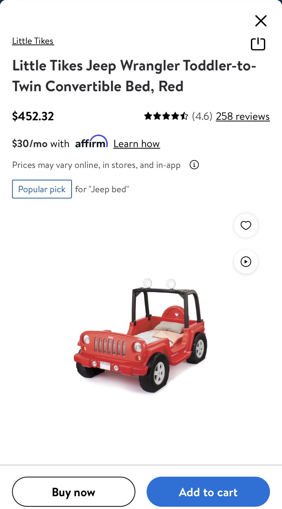 Jeep Wrangler Toddler To Twin Bed for Sale in Montclair, CA - OfferUp