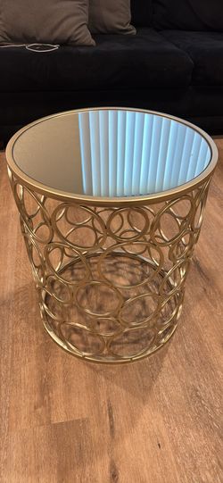 Metal/ Mirror Topped Accent Table/ End Table