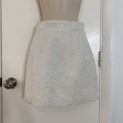 Foral skirt knee length H&M beige silver size 4 