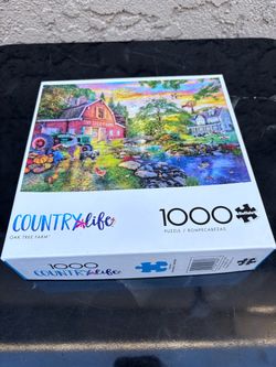 Buffalo Country Life Oak Tree Farm 1000-Piece Puzzle