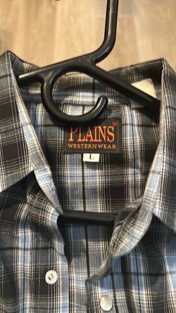 Plains Western Wear Plaid Shirt Size Large