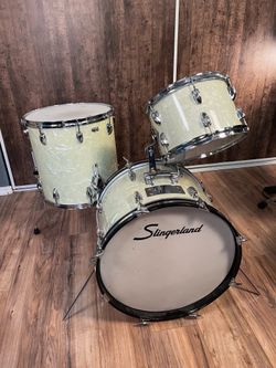 1960s Slingerland Vintage Drum Kit 20/12/16 White Marine Pearl - Niles USA