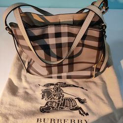 Authentic Burberry Smoked Check Shoulder Bag