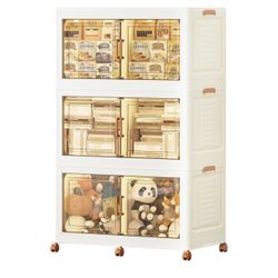 NEW-Foldable Storage Bins with Lids(26”x14.2”x42”)