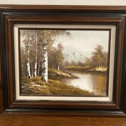 Vintage Original Framed Oil Painting signed by the artist Wallace, 24”x20”.