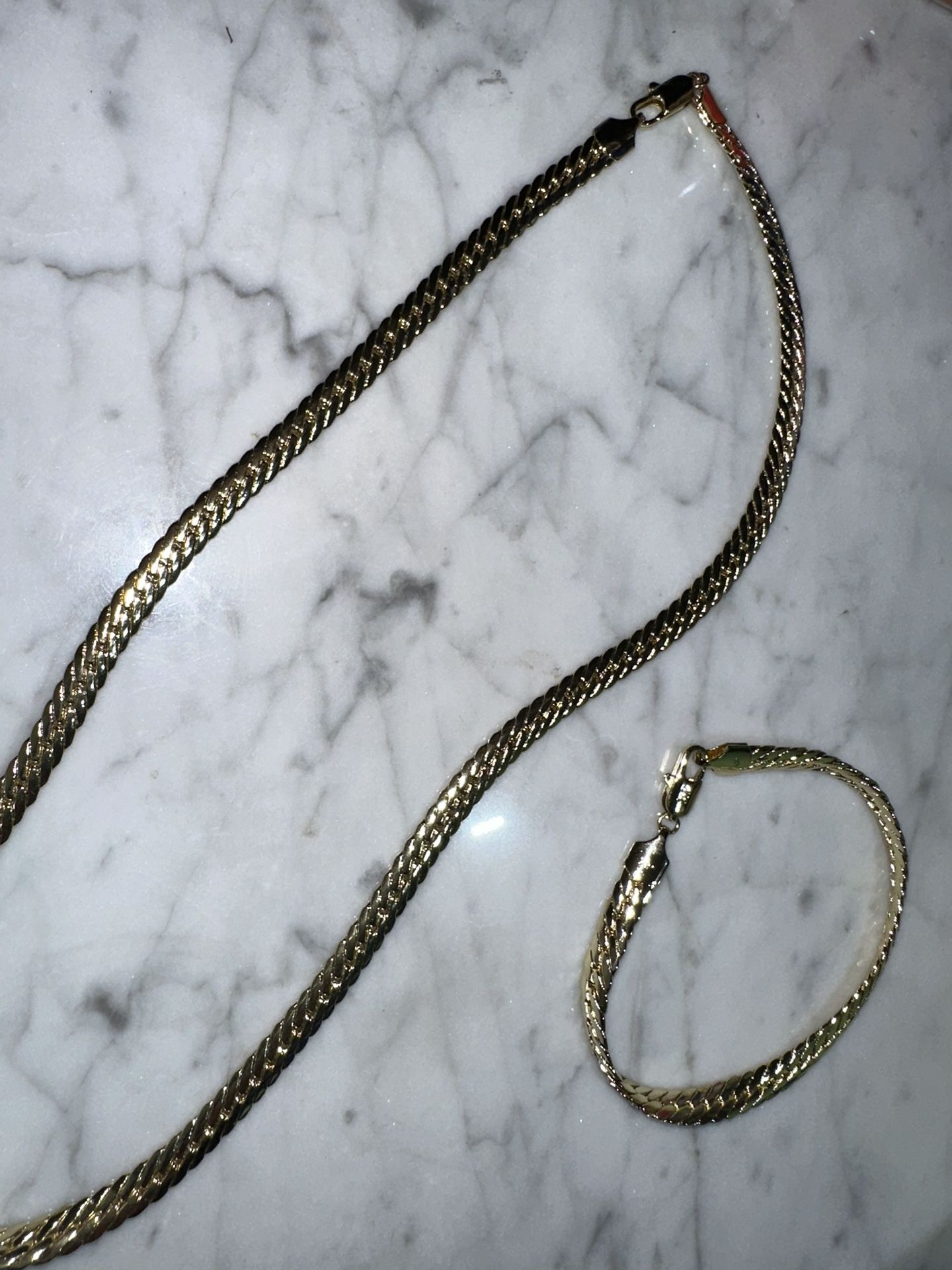 Gold Plated Necklace & Bracelet