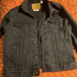 Men’s Medium LEVI JEANS GENUINE Black Jean Jacket