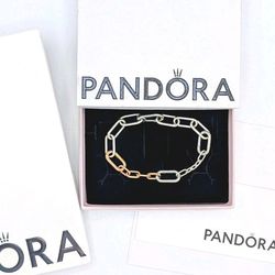 Pandora ME Silver & Rose Gold Custom Chain Link Bracelet New