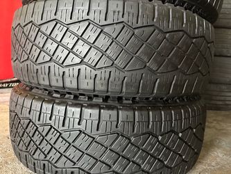 For sale two tires 285/65/20 LT Goodyear Wrangler Territory with 60-70% Left Tesla Cybertruck