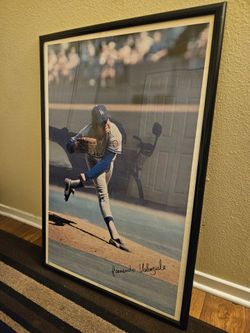 Dodgers Vintage Fernando Valenzuela 1981 Framed Poster Print 36x24