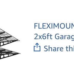 New Fleximounts 2 Pack 2' x 6' Wall Mounted Metal Shelving