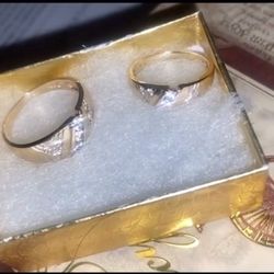 14k Gold Ring Pair
