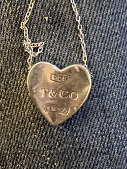 Tiffany 925 Heart Pendant And Nekless 
