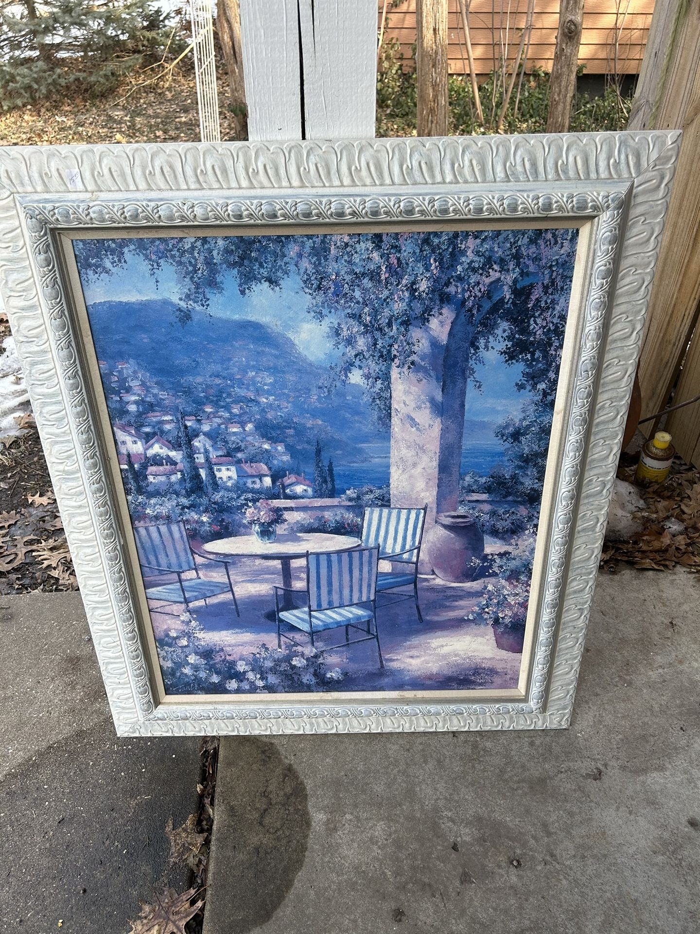 Large Framed Outdoor Scene Art