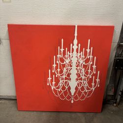 30” x 30” Red White Square Canvas Art Picture