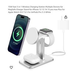 Brands new 15W Fast 3 in 1 Wireless Charging Station Multiple Devices for MagSafe Charger Stand for iPhone 12 13 14 15 pro max Plus for Apple Watch 9 