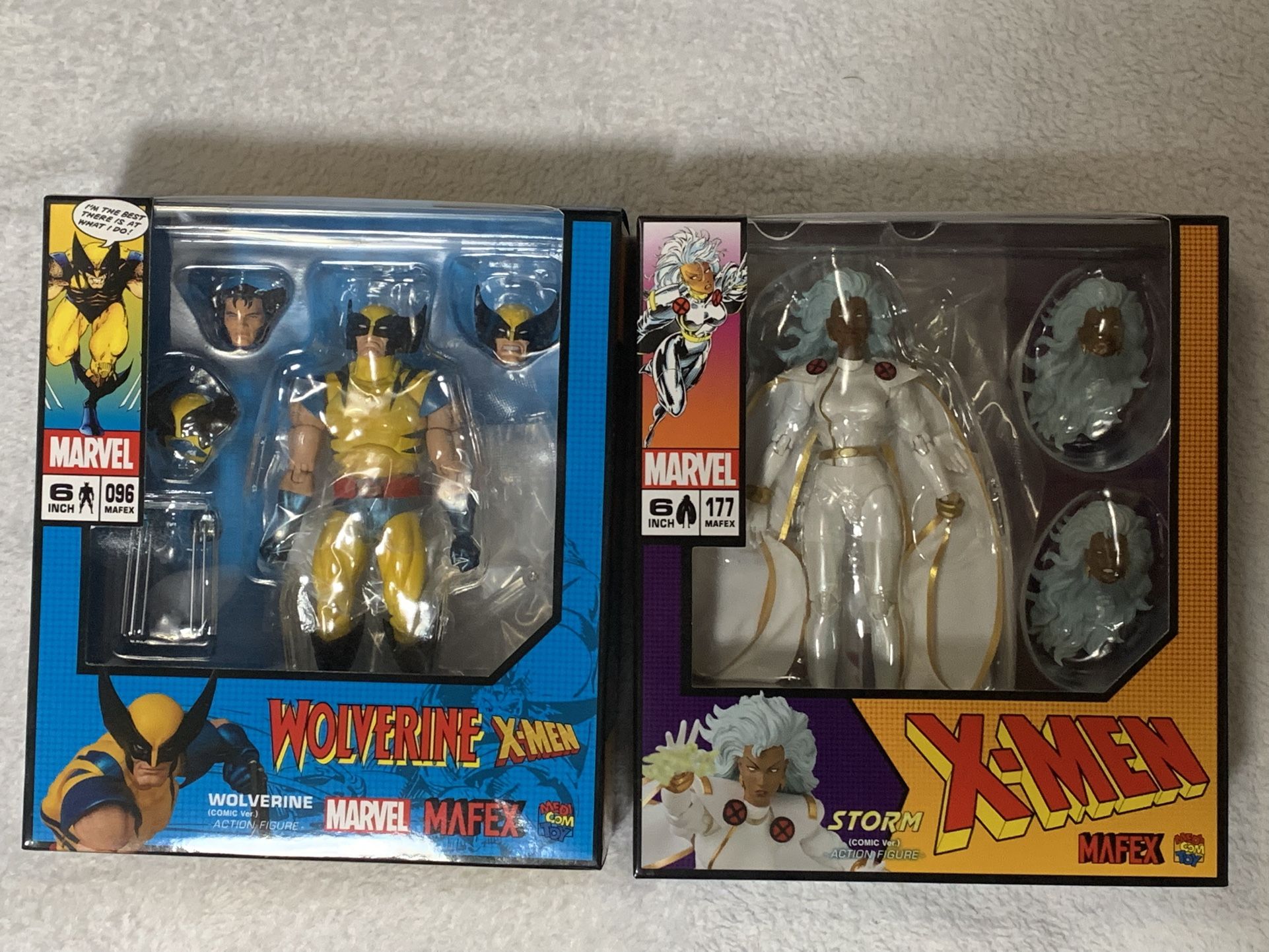 Wolverine 096 AND Storm 177 Mafex Action Figures Lot Marvel X-Men 