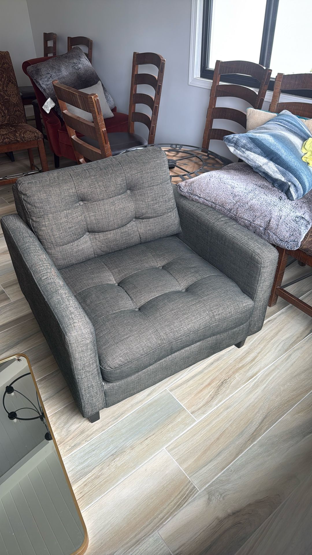 Grey Padded Chair