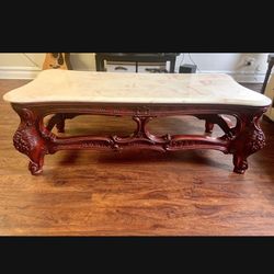 Marble Wood Coffee Table 