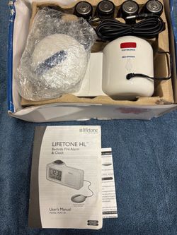 Lifetone Bedside Fire Alarm , Clock & bed shaker attachment