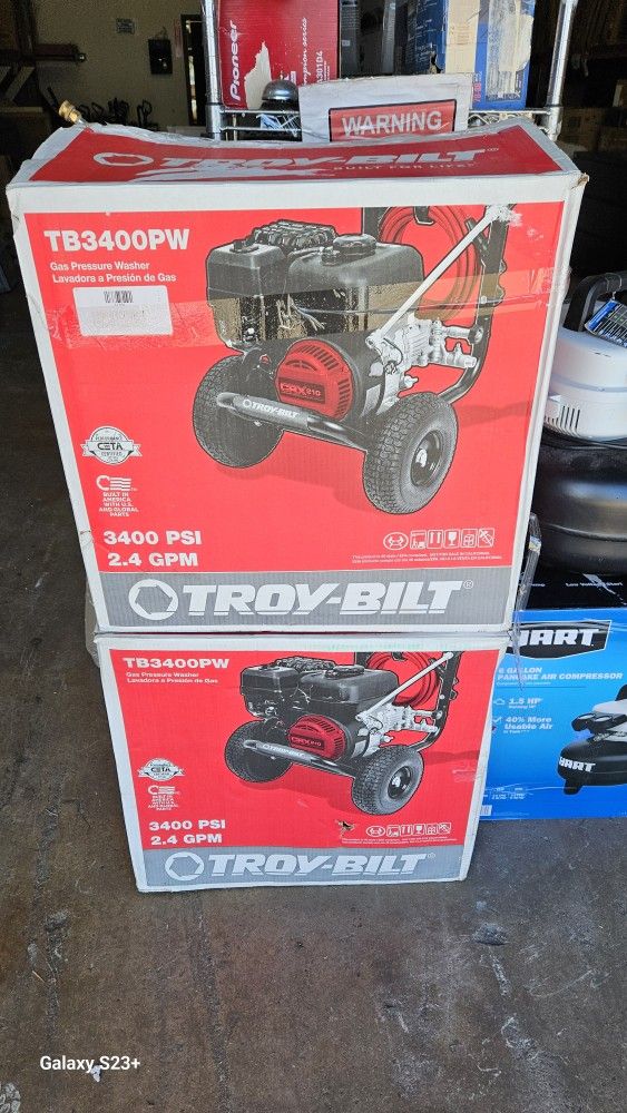Troy-Bilt Water Pressure Cleaner 3400psi Gas NEW