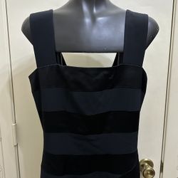 Niteline By Della Roufogali Black Striped Long Satin Dress Gown Size 8