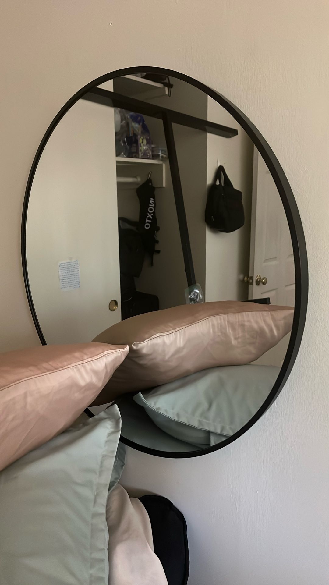 Round Black Frame Mirror
