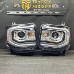 2016 - 2018 GMC Sierra Headlights LED TYPE NEW