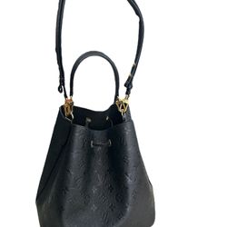 LOUIS VUITTON NeoNoe MM Monogram Empreinte Leather M45256 Shoulder Bag Black