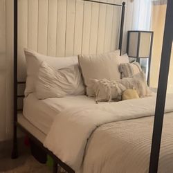 Metal Bed frame, Bed Risers and Mattress 