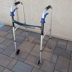 Drive Medical Deluxe Trigger Release Folding Walker with 5" Wheels.